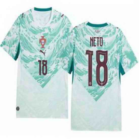 Youth 18 Portugal Replica Pedro Neto Long Sleeve Away Jersey   1